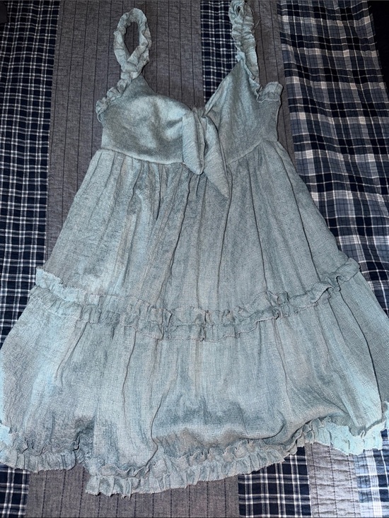 Not sure Dresses & Skirts - Light Blue Ruffle Sundress with Tie Front